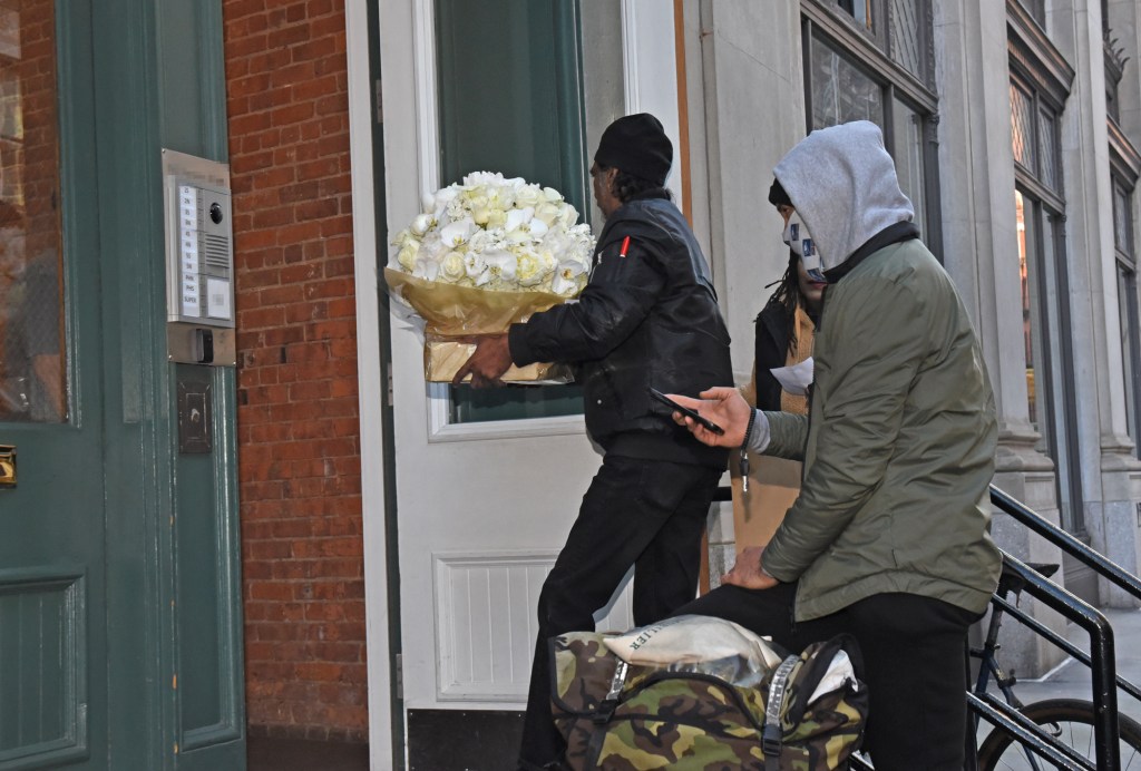 Flowers being delivered to Taylor Swift on her birthday