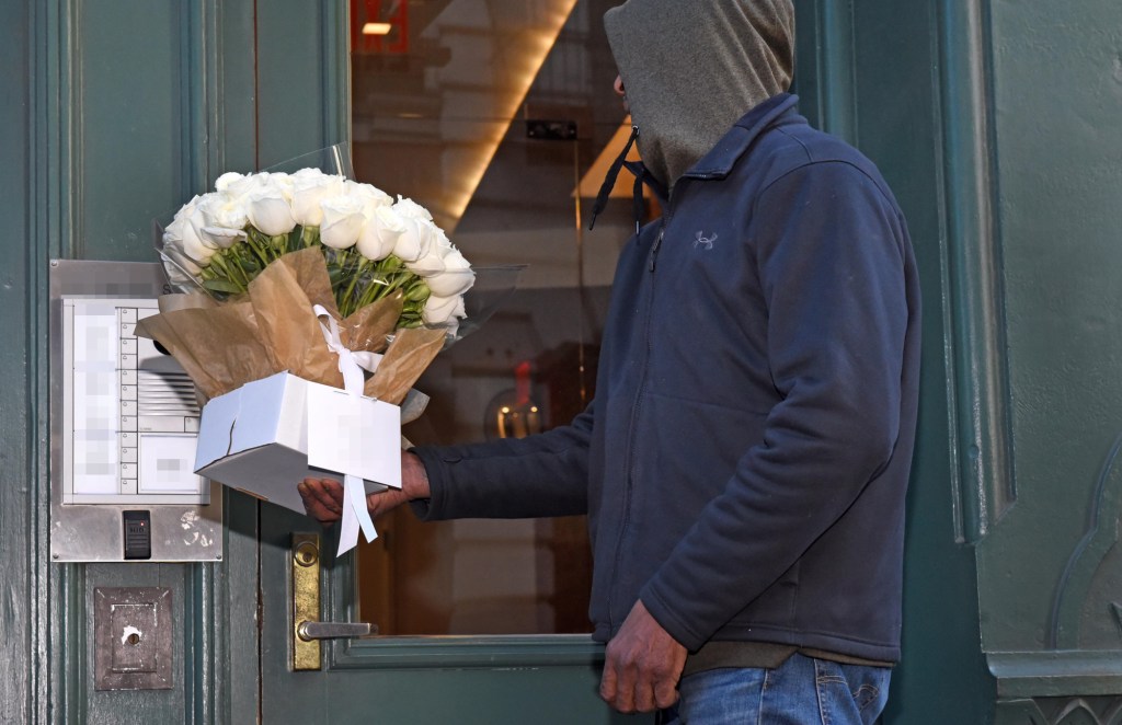 Flowers being delivered to Taylor Swift on her birthday
