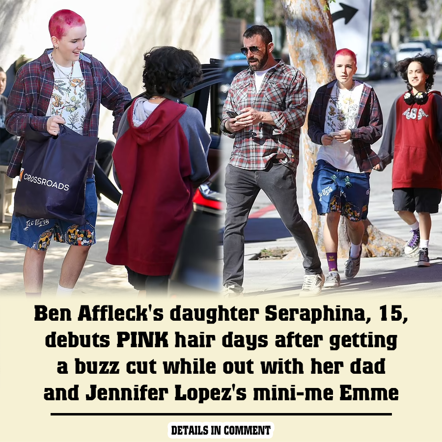 (TC) Ben Affleck's daughter Seraphina, 15, debuts PINK hair days after ...